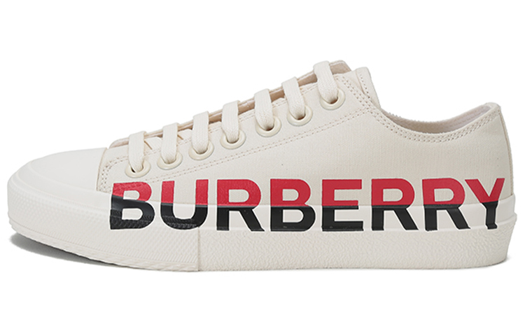 (W) Burberry Canvas Sneaker 'Cream Logo Print'