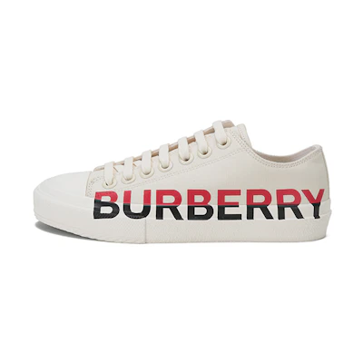 (W) Burberry Canvas Sneaker 'Cream Logo Print'