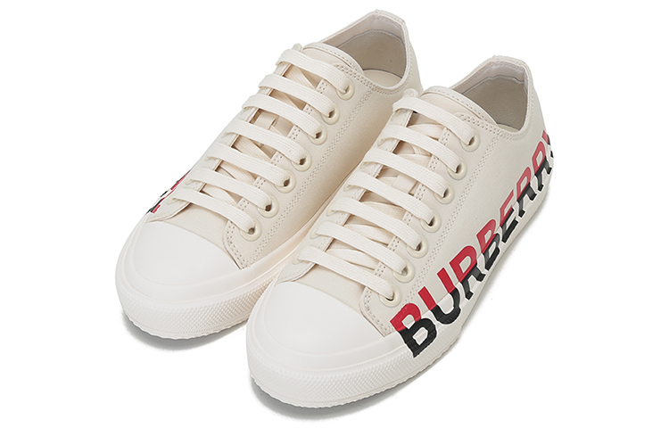 (W) Burberry Canvas Sneaker 'Cream Logo Print' 圖 4