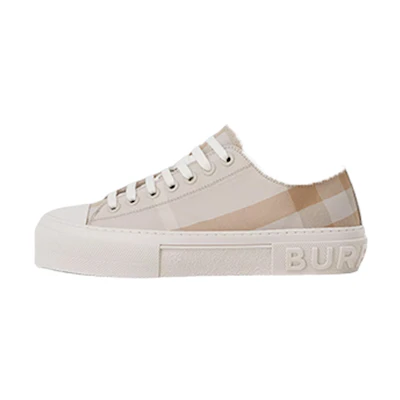 (W) Burberry Canvas Sneaker 'Soft Yellow Check'