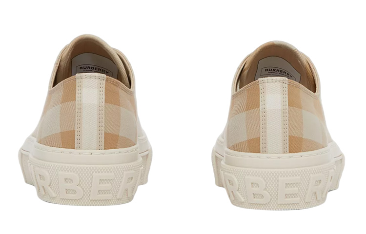 (W) Burberry Canvas Sneaker 'Soft Yellow Check' 圖 4