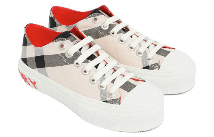 Order 巴寶莉 棉布 時尚板鞋 女款 白色