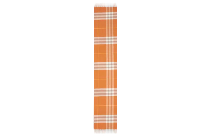 (Women) Burberry Cashmere Check Scarf Orange Plaid. 80226771 圖 3