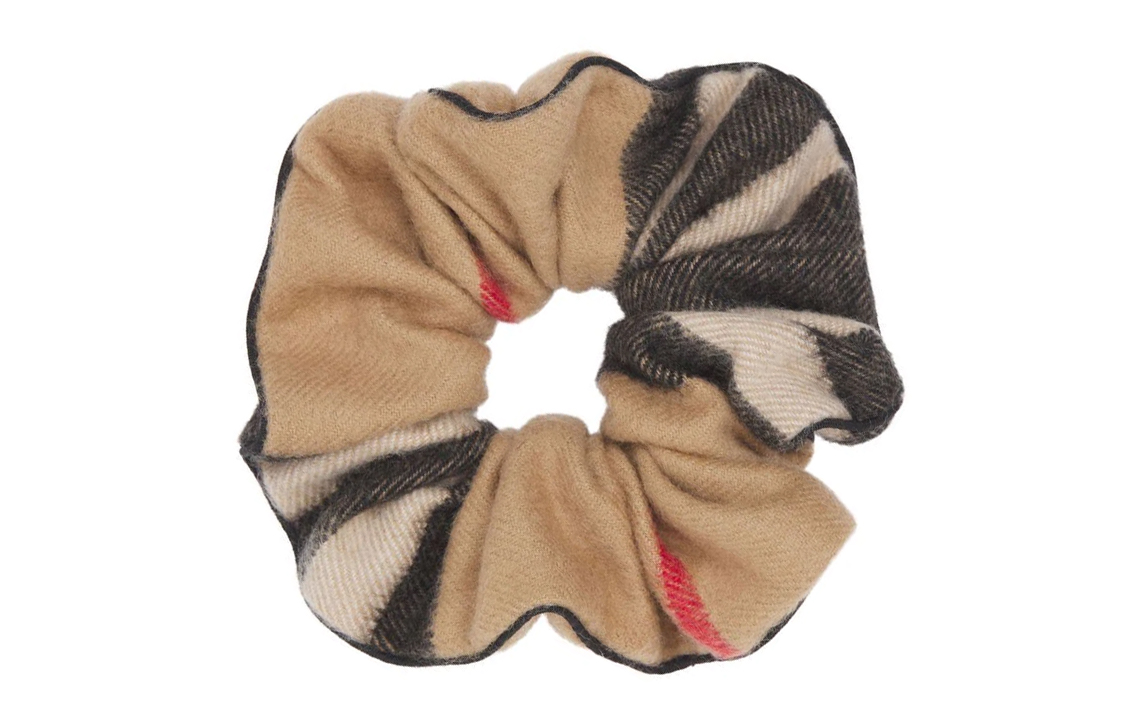 Lookbook (W) 博柏利女士棕色格纹休闲发绳。 8050716CAMEL