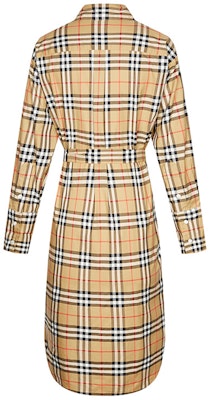 (W) Burberry 經典格紋長袖腰帶中長襯衫裙 - 復古黃 80139461 Lookbook (W) Burberry 經典格紋長袖腰帶中長襯衫裙 - 復古黃 80139461