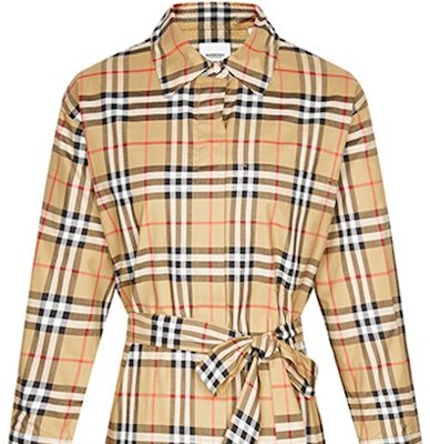 (W) Burberry 經典格紋長袖腰帶中長襯衫裙 - 復古黃 80139461 Sizing (W) Burberry 經典格紋長袖腰帶中長襯衫裙 - 復古黃 80139461