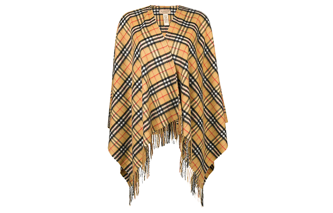 (Women) Burberry Check Cashmere Shawl Camel Color 4073495