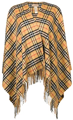 (Women) Burberry Check Cashmere Shawl Camel Color 4073495 Order (Women) Burberry Check Cashmere Shawl Camel Color 4073495