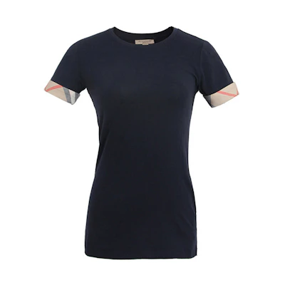 (Women) Burberry Check Cotton Crewneck Short Sleeve T-Shirt. 38773191