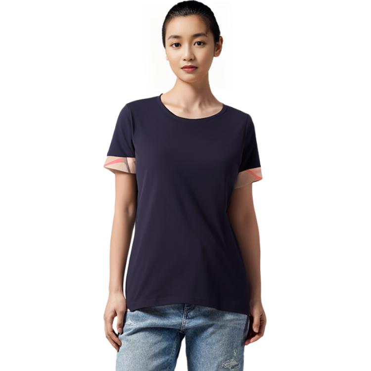 Cheap (Women) Burberry Check Cotton Crewneck Short Sleeve T-Shirt. 38773191