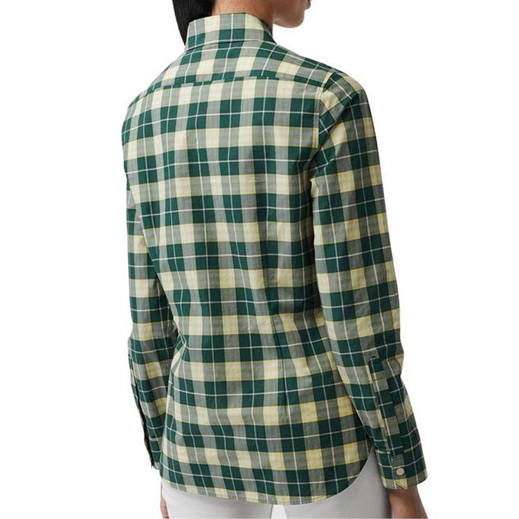 Purchase (W) 博柏利深雪松绿色格纹长袖棉衬衫 80066861