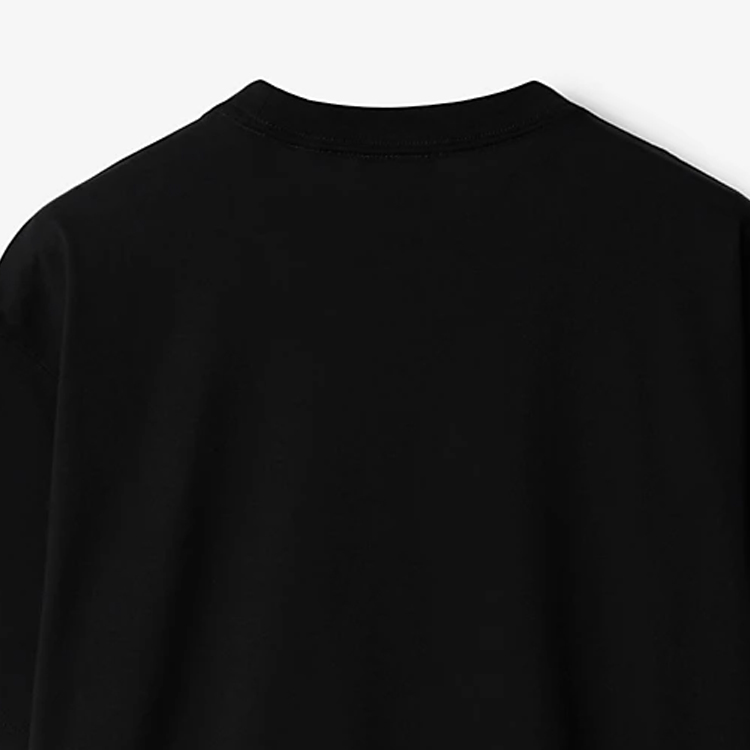 Cheap (W) 버버리 체크 크루넥 오버사이즈 반팔 티셔츠 여성 블랙 SS24. 80851091