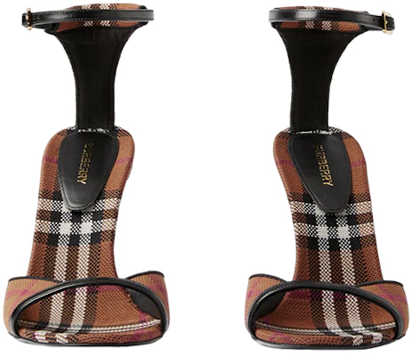 (W) Burberry Sandalia de Tela Cuadros Moda 'Tacón Marrón Oscuro' 80655071 Lookbook (W) Burberry Sandalia de Tela Cuadros Moda 'Tacón Marrón Oscuro' 80655071