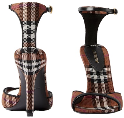 (Women) Burberry Check Fabric Fashion Slide 'Dark Brown Stiletto' 80655071 Shop (Women) Burberry Check Fabric Fashion Slide 'Dark Brown Stiletto' 80655071
