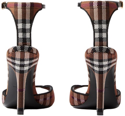 (Women) Burberry Check Fabric Fashion Slide 'Dark Brown Stiletto' 80655071 Purchase (Women) Burberry Check Fabric Fashion Slide 'Dark Brown Stiletto' 80655071