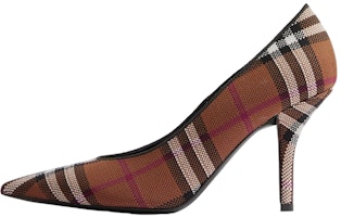 (Women) Burberry Check Fabric Pointed Toe Stiletto Heels 'Deep Brown Plaid' 80655251 (Women) Burberry Check Fabric Pointed Toe Stiletto Heels 'Deep Brown Plaid' 80655251