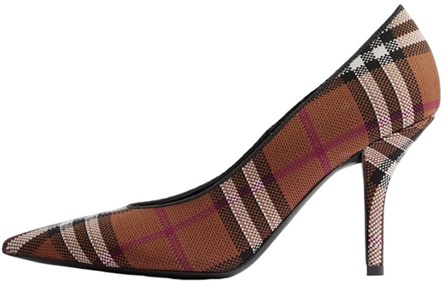 (Women) Burberry Check Fabric Pointed Toe Stiletto Heels 'Deep Brown Plaid' 80655251 Buy (Women) Burberry Check Fabric Pointed Toe Stiletto Heels 'Deep Brown Plaid' 80655251