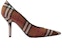 (W) Burberry Heels Tumit Tirus Kain Corak Kotak 'Coklat Pekat' 80655251