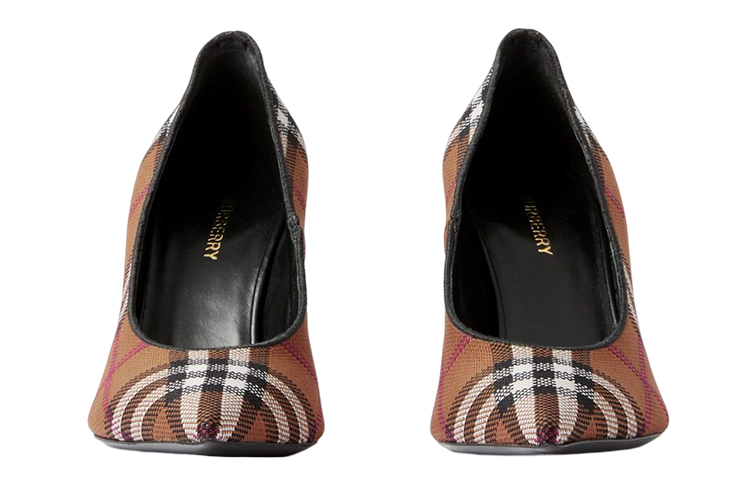 Lookbook (W) Burberry Heels Check Fabric Hak Tinggi Motif Coklat Tua Plaid 80655251