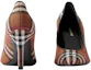 Shop (W) Burberry Heels Check Fabric Hak Tinggi Motif Coklat Tua Plaid 80655251