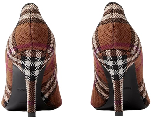 (Women) Burberry Check Fabric Pointed Toe Stiletto Heels 'Deep Brown Plaid' 80655251 Purchase (Women) Burberry Check Fabric Pointed Toe Stiletto Heels 'Deep Brown Plaid' 80655251