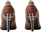 Purchase (W) Burberry Heels Check Fabric Hak Tinggi Motif Coklat Tua Plaid 80655251