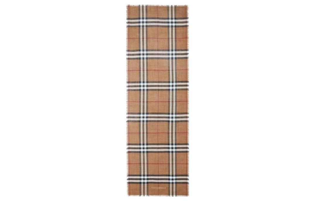 Buy (Women) Burberry Check Fringe Edge Silk Scarf for Women. 8060956A7026