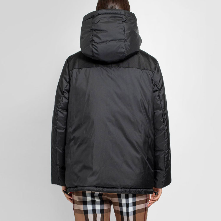 Purchase (Women) Burberry Check Hooded Fitted Down Jacket Colorblocked 80334301