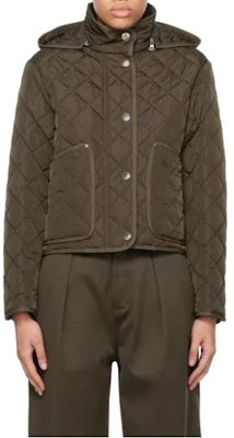 (W) 博柏利格纹连帽单排扣夹克 军绿色 80757601 Buy (W) 博柏利格纹连帽单排扣夹克 军绿色 80757601