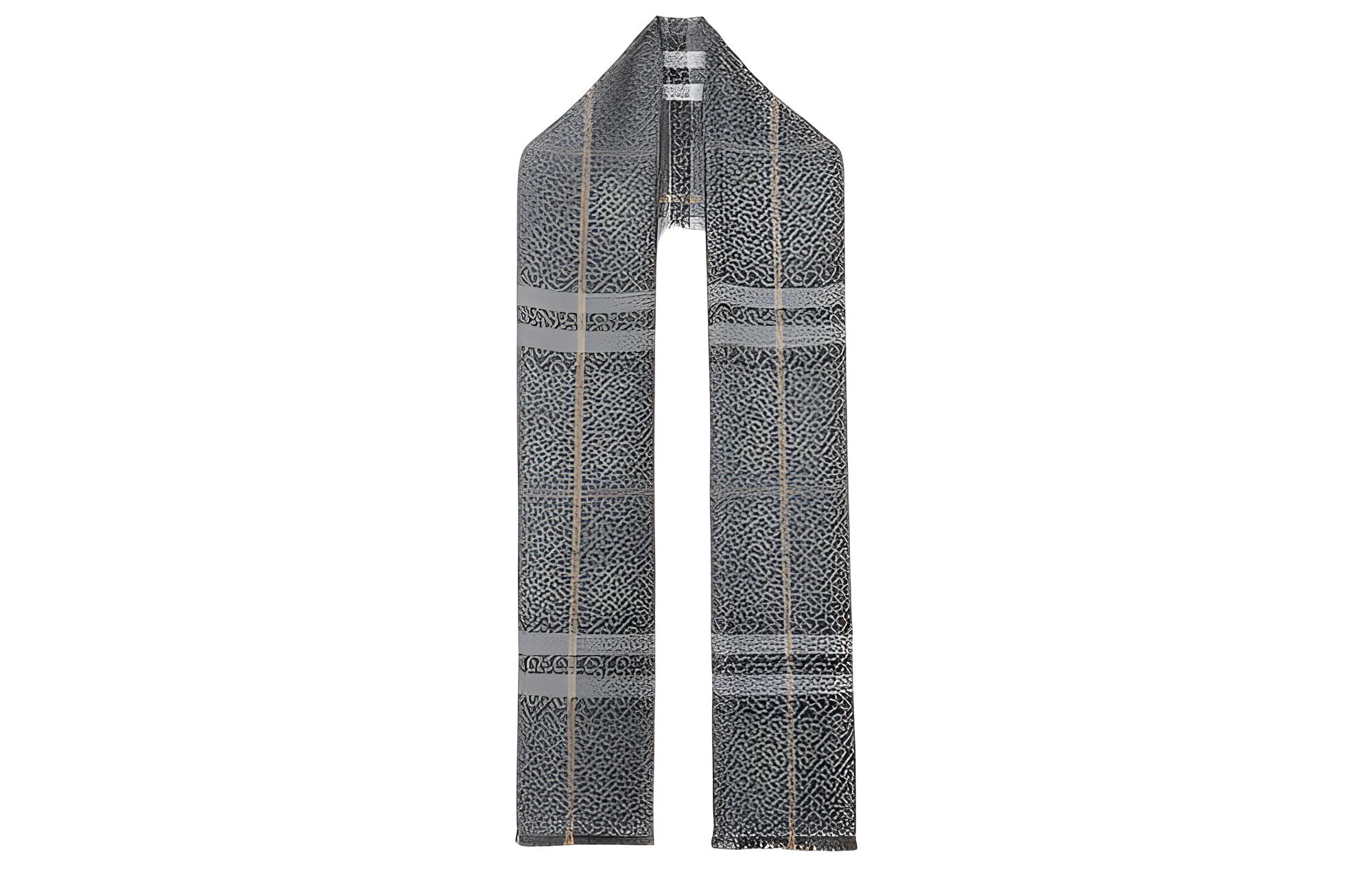 (Women) Burberry Check Logo Wool Scarf  Grey. 80642141