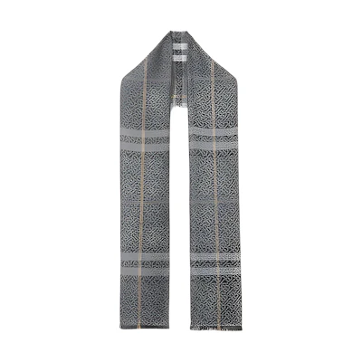 (Women) Burberry Check Logo Wool Scarf Grey. 80642141