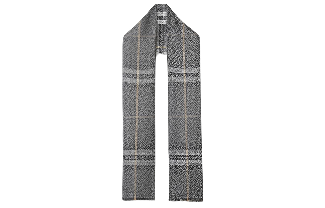 (Women) Burberry Check Logo Wool Scarf  Grey. 80642141 圖 2
