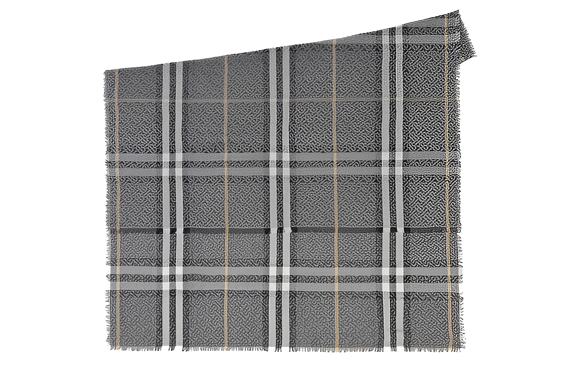 (Women) Burberry Check Logo Wool Scarf  Grey. 80642141 圖 3