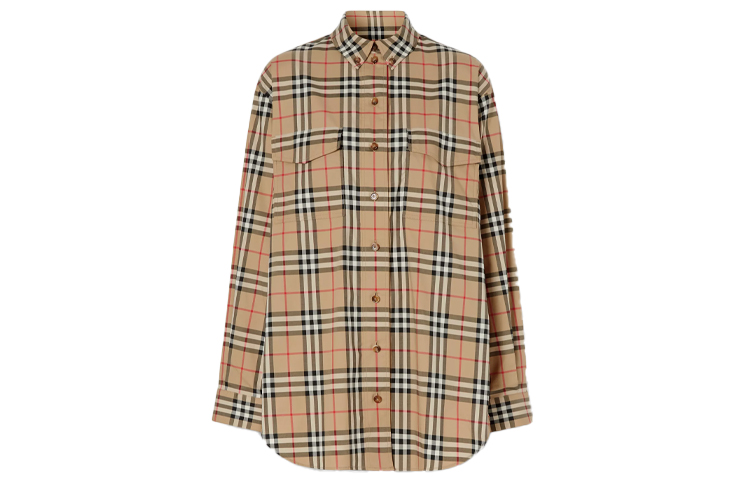 (Women) Burberry Check Long Sleeve Shirt Beige 80090371