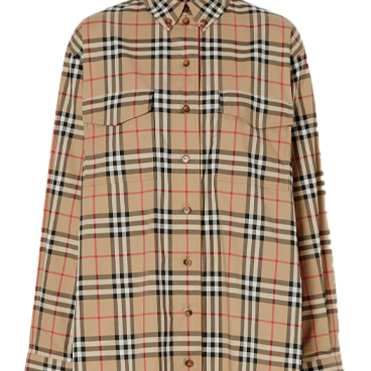 (Women) Burberry Check Long Sleeve Shirt Beige 80090371 圖 6
