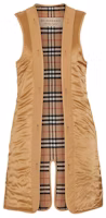 (Women) Burberry Check Loose Fit Long Vest in Khaki. 80041061 (Women) Burberry Check Loose Fit Long Vest in Khaki. 80041061