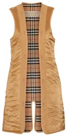 Order (W) Burberry 經典格紋寬鬆版長背心卡其色。 80041061
