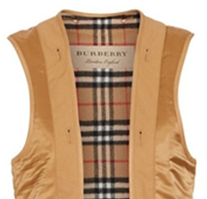 (W) Burberry Check Vest Longgar Fit dalam Warna Khaki. 80041061 Lookbook (W) Burberry Check Vest Longgar Fit dalam Warna Khaki. 80041061