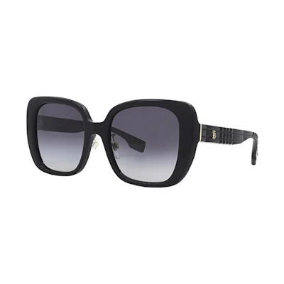 (Women) Burberry Check Pattern Butterfly Plastic Sunglasses for Women - Black BE4371F-3001-8G