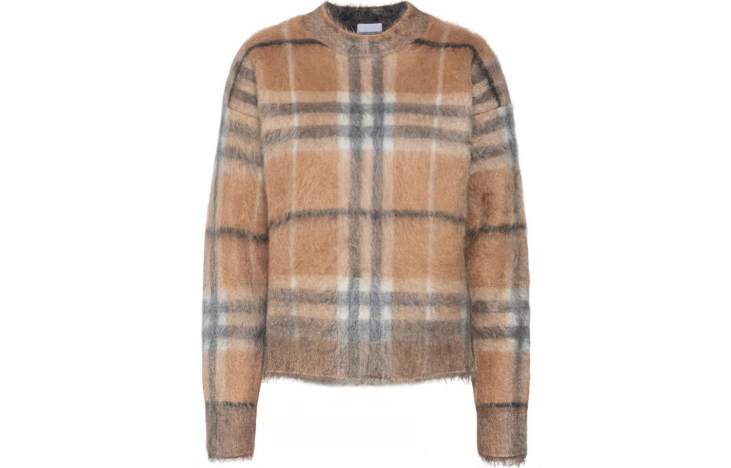 Order (W) バーバリー チェック柄 クルーネック セーター ベージュ 80460291