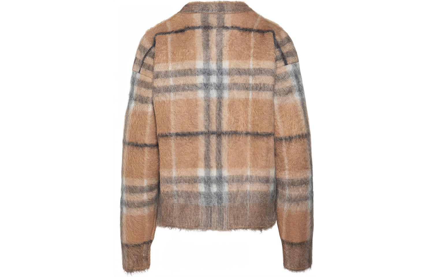 Lookbook (W) バーバリー チェック柄 クルーネック セーター ベージュ 80460291