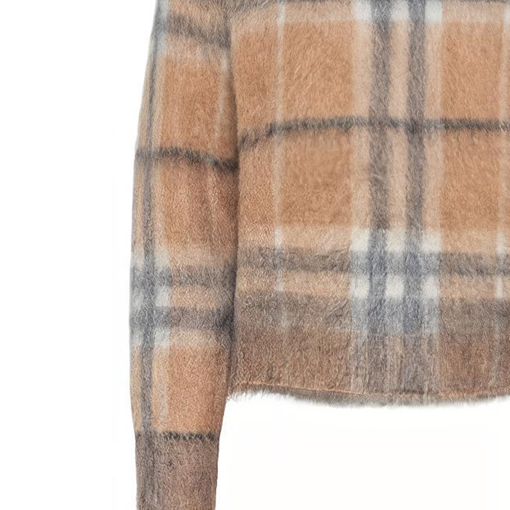 Purchase (W) バーバリー チェック柄 クルーネック セーター ベージュ 80460291