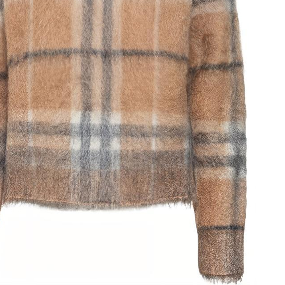 Details for (W) バーバリー チェック柄 クルーネック セーター ベージュ 80460291