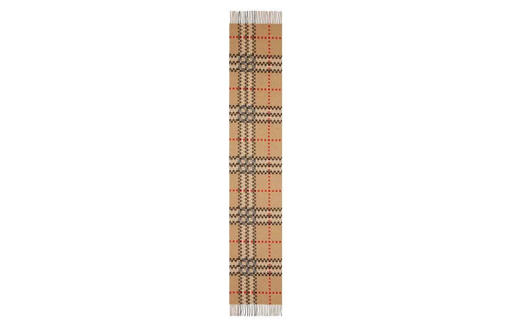 (Women) Burberry Check Pattern Simple Warm Wool Scarf for Women in Khaki. 80639121 圖 3