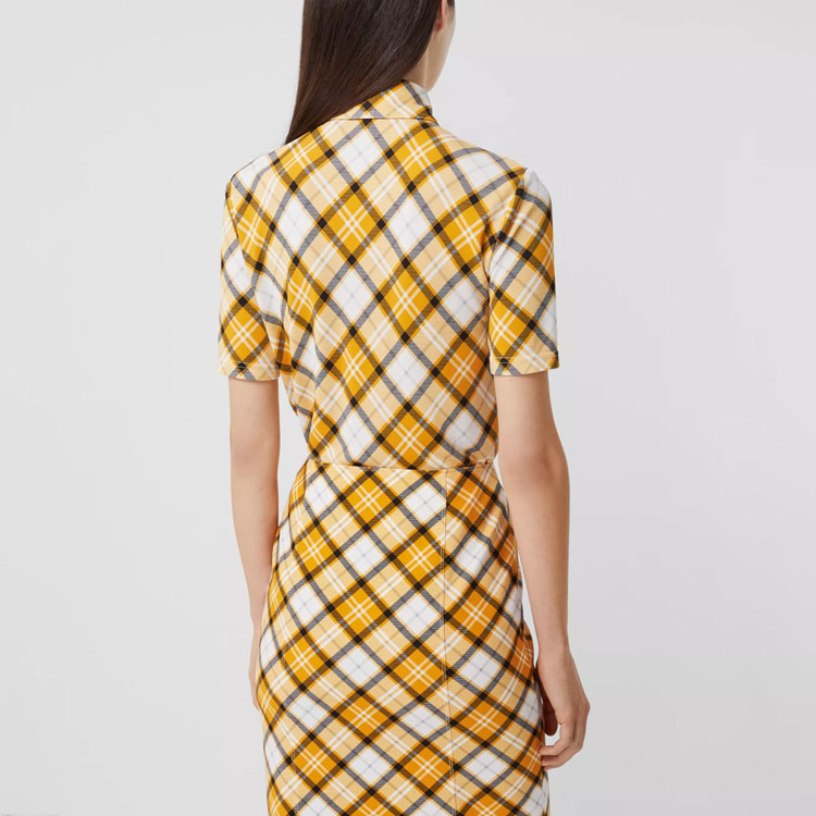 (Women) Burberry Check Pattern Woven Shirt in Tangerine Orange 80372961 圖 5