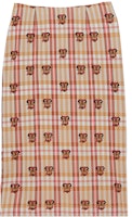(Women) Burberry Check Pencil Skirt Beige 80379231 (Women) Burberry Check Pencil Skirt Beige 80379231