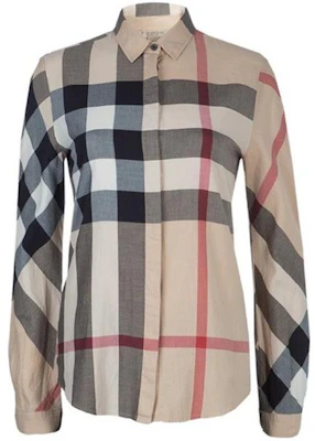 (W) Kemeja Lengan Panjang Kasual Burberry Cetak Kotak Khaki 40616521 Order (W) Kemeja Lengan Panjang Kasual Burberry Cetak Kotak Khaki 40616521