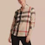 Lookbook (W) Kemeja Lengan Panjang Kasual Burberry Cetak Kotak Khaki 40616521