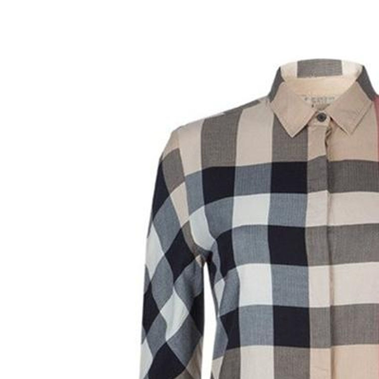 (Women) Burberry Check Print Casual Long Sleeve Shirt Khaki 40616521 圖 4