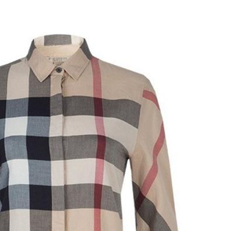 (Women) Burberry Check Print Casual Long Sleeve Shirt Khaki 40616521 圖 5